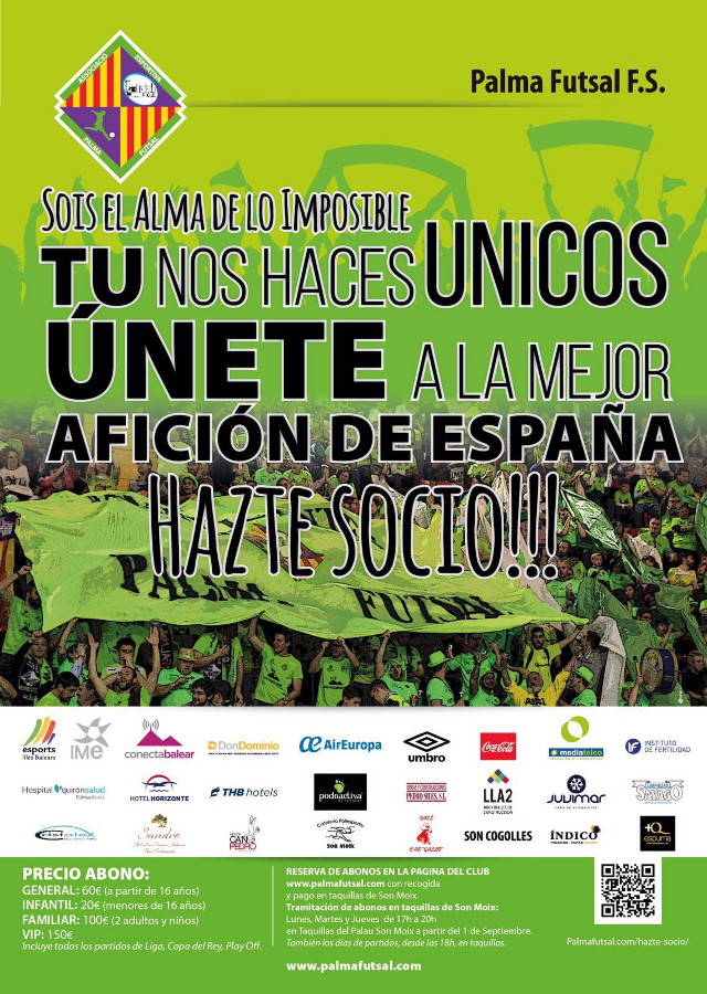 Cartel campaña de socios del Palma Futsal